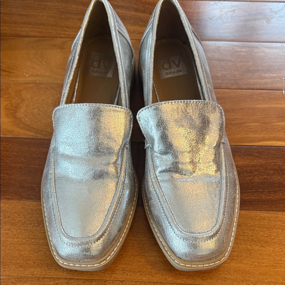 Dolce Vita Metallic Silver Loafers